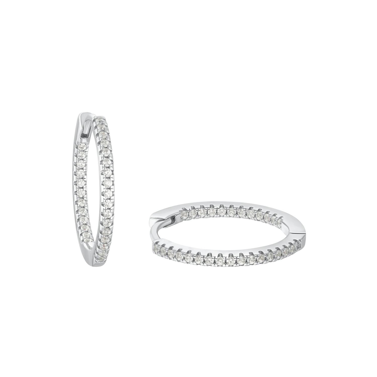 Creolen für Damen, 925 Sterling Silber, Zirkonia synth.
