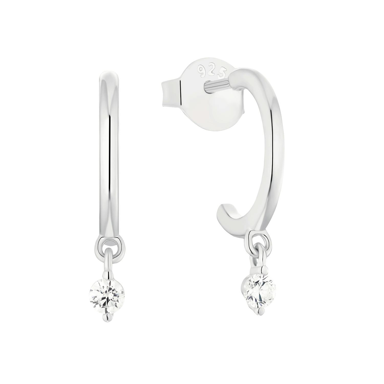 Creolen für Damen, 925 Sterling Silber, Zirkonia synth.