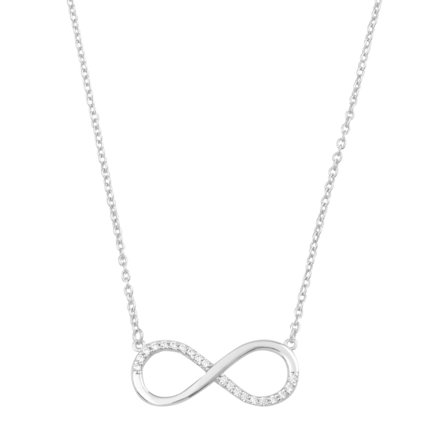 Kette mit Anhänger für Damen, Weißgold 375, Zirkonia synth. | Infinity
