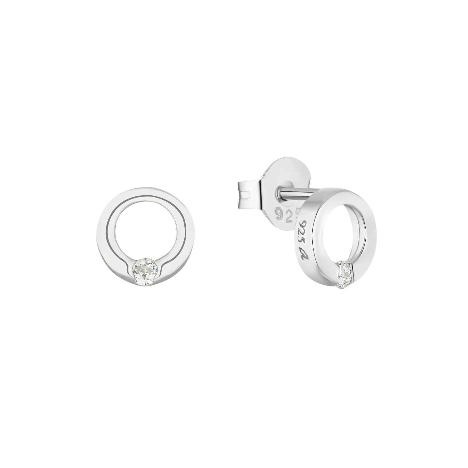 Ohrstecker für Damen, 925 Sterling Silber, Zirkonia synth.