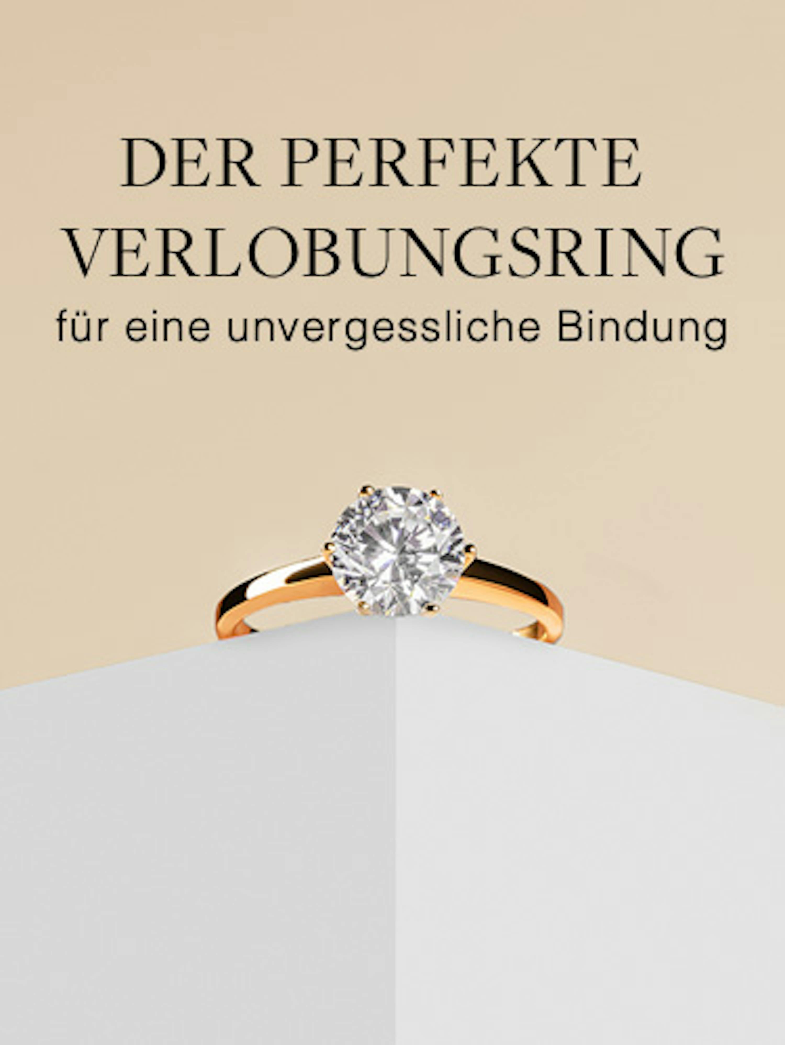 Goldener Verlobungsring mit Zirkonia von Amor