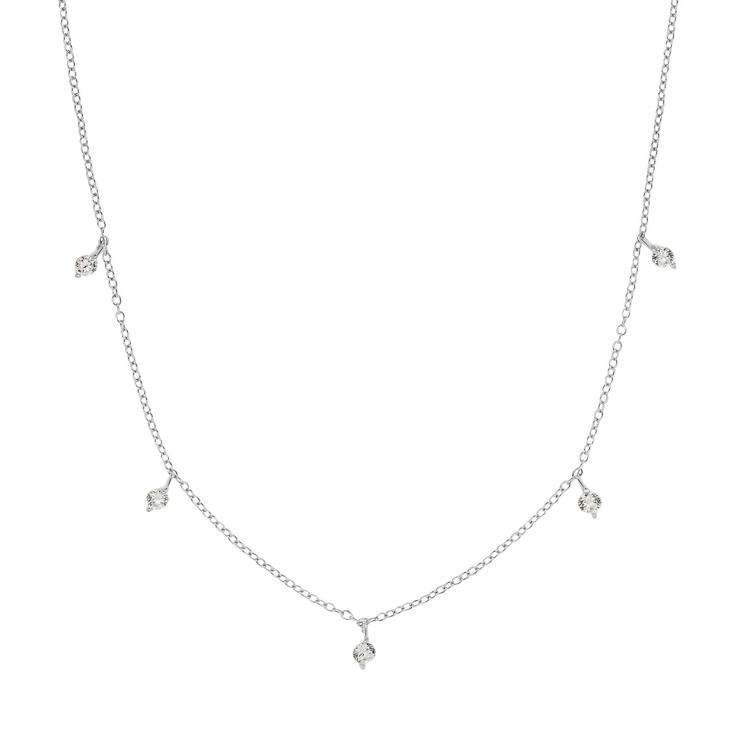 Kette mit Anhänger für Damen, 925 Sterling Silber, Zirkonia synth.
