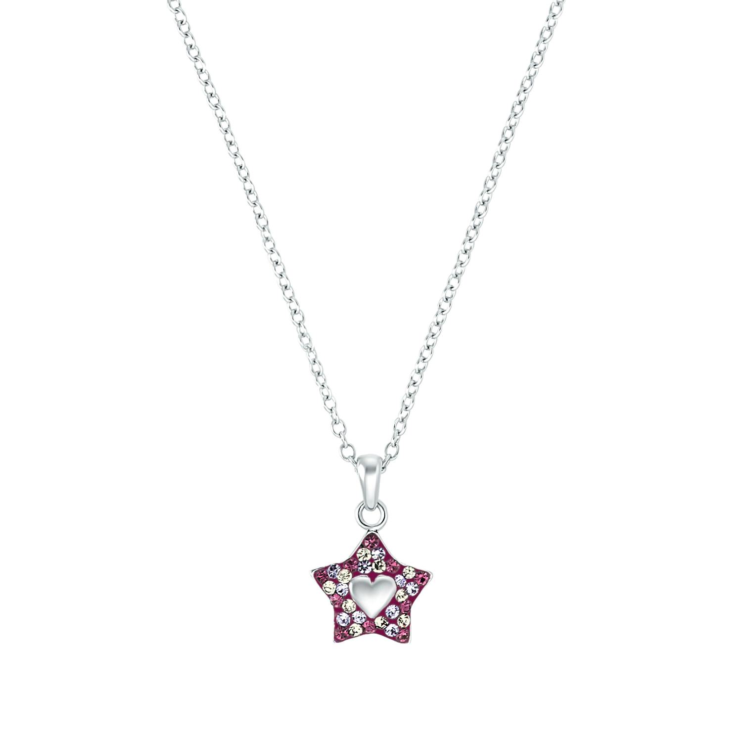 Kette mit Anhänger für Mädchen, 925 Sterling Silber, (synth.) Zirkonia | Stern