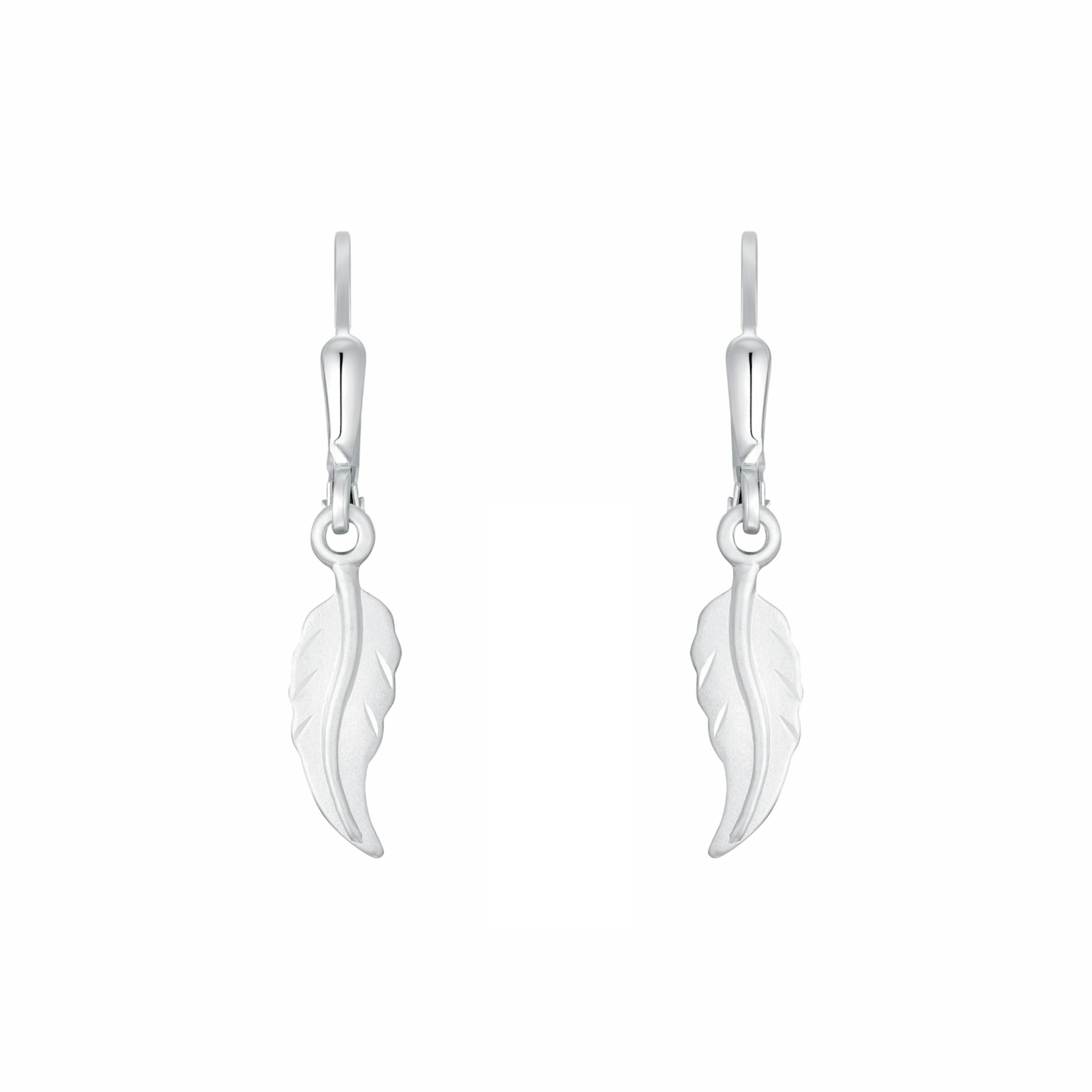 Ohrhänger für Damen, 925 Sterling Silber | Feder