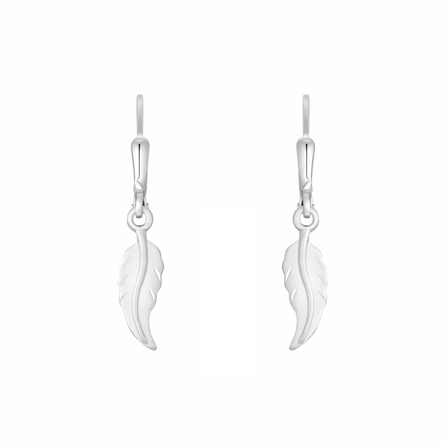 Ohrhänger für Damen, 925 Sterling Silber | Feder