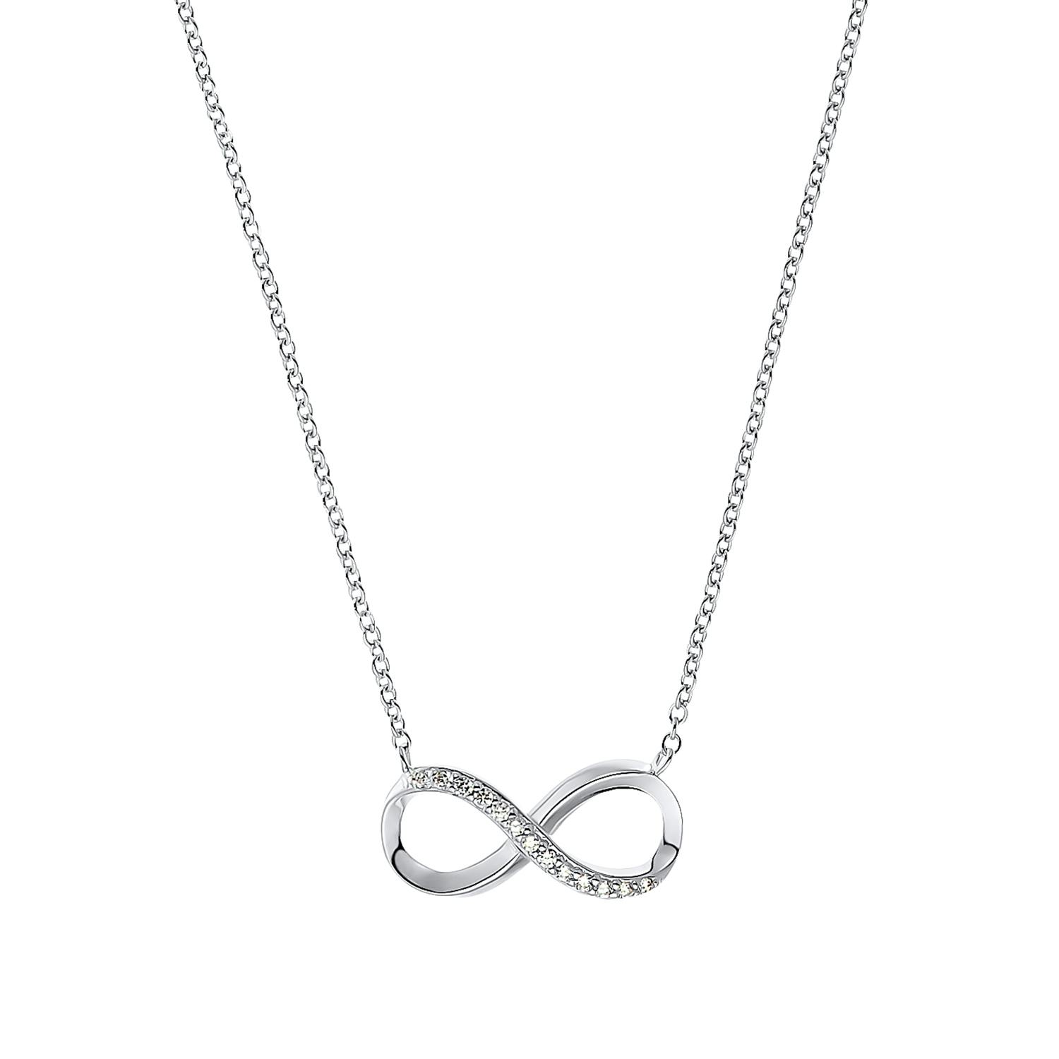 Kette mit Anhänger für Damen, Sterling Silber 925, Zirkonia (synth.) Infinity