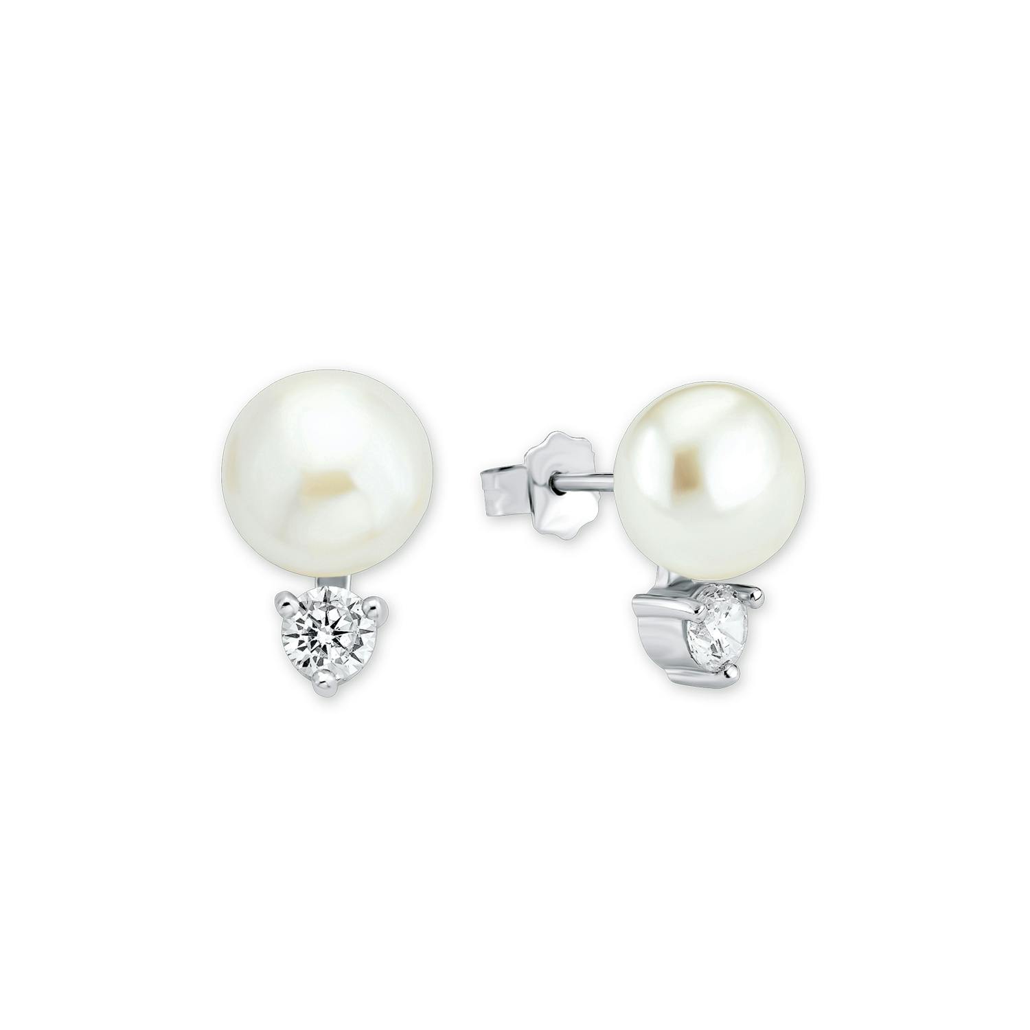 Ohrstecker für Damen, 925 Sterling Silber, Zirkonia synth.