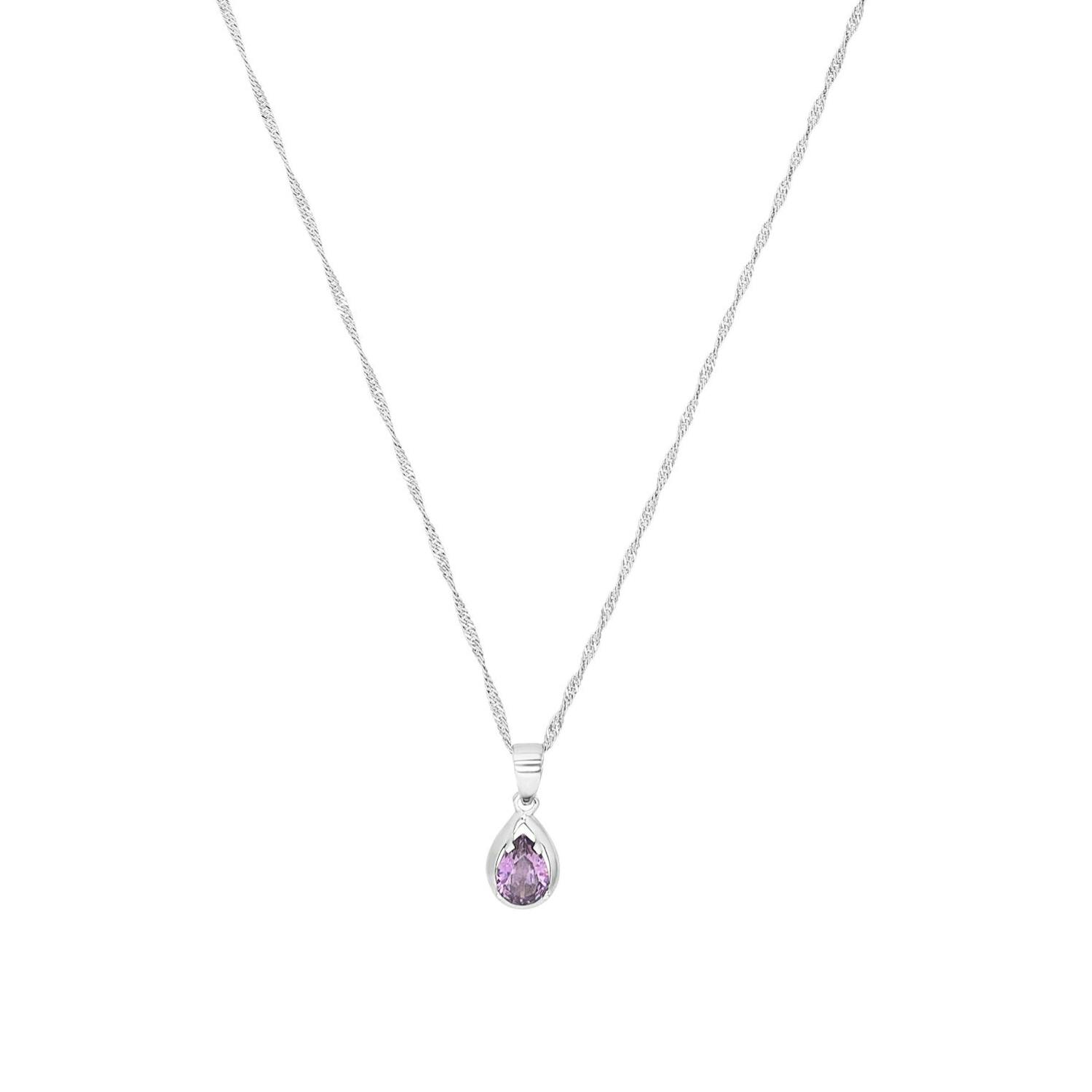 Kette mit Anhänger für Damen, 925 Sterling Silber, Zirkonia synth.