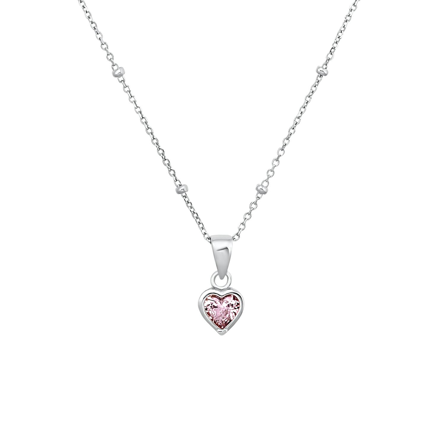 Kette mit Anhänger für Mädchen, 925 Sterling Silber, Zirkonia synth. | Herz