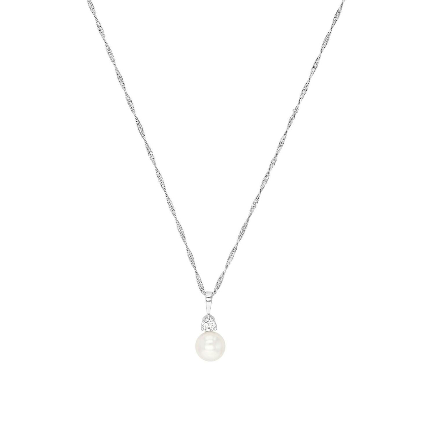 Kette mit Anhänger für Damen, 925 Sterling Silber, Zirkonia synth.