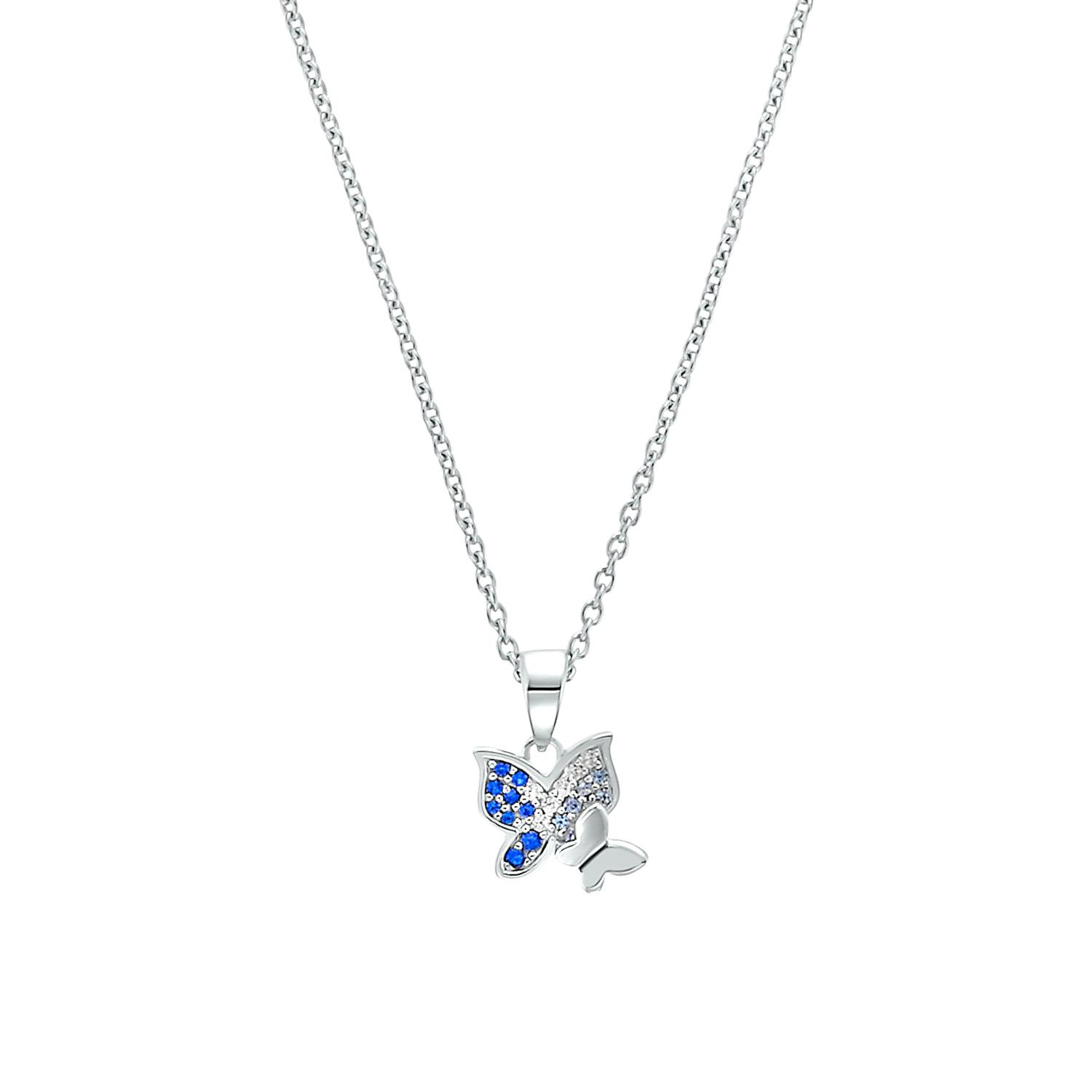 Kette mit Anhänger für Mädchen, 925 Sterling Silber, Zirkonia synth. | Schmetterling