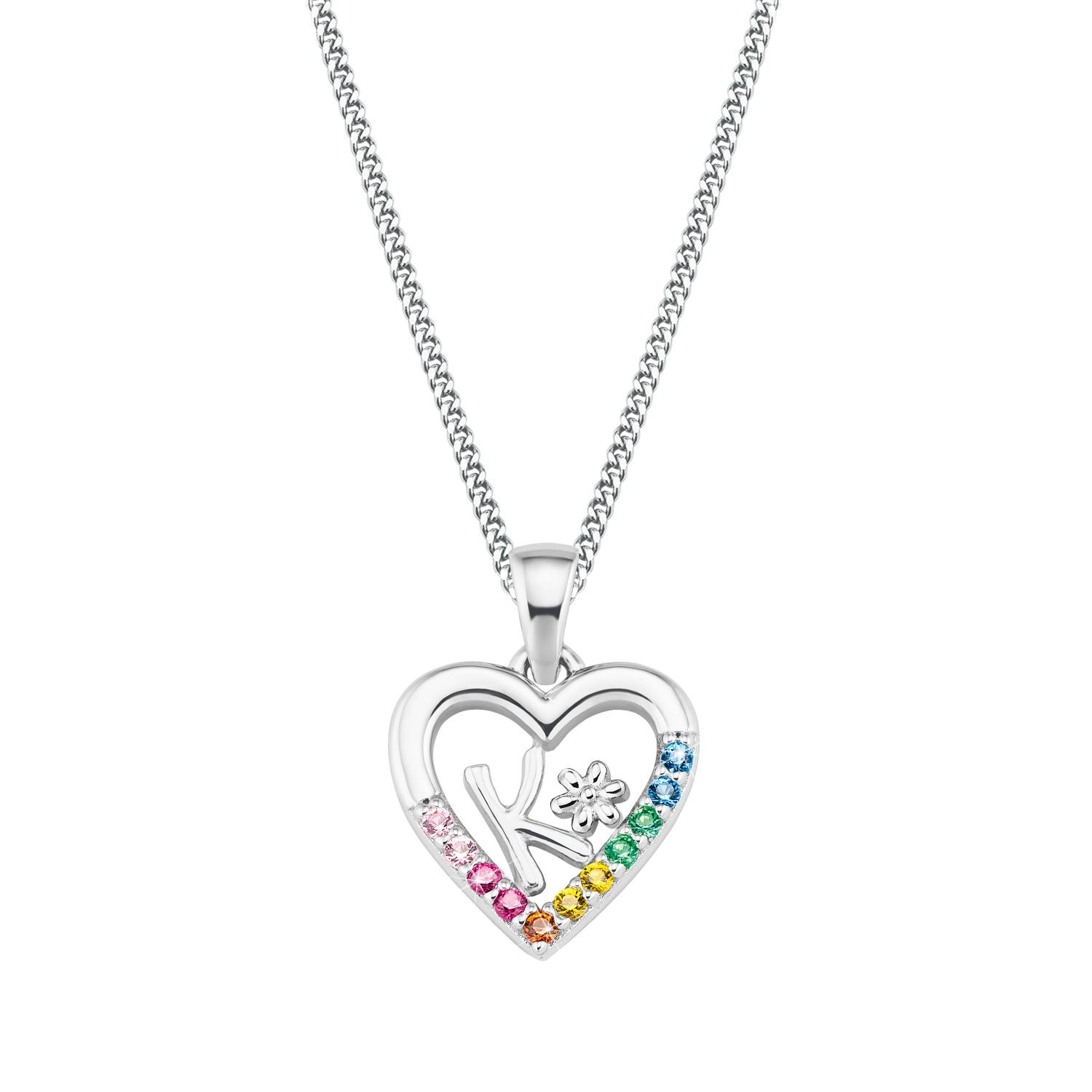 Kette mit Anhänger für Mädchen, 925 Sterling Silber, Zirkonia synth. | K