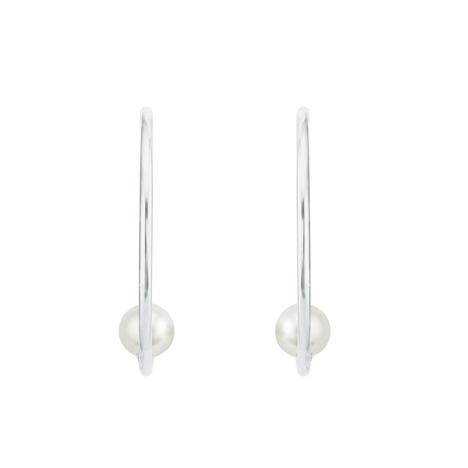 Creolen für Damen, Sterling Silber 925, Süßwasserzuchtperle Creolen für Damen, Sterling Silber 925, Süßwasserzuchtperle