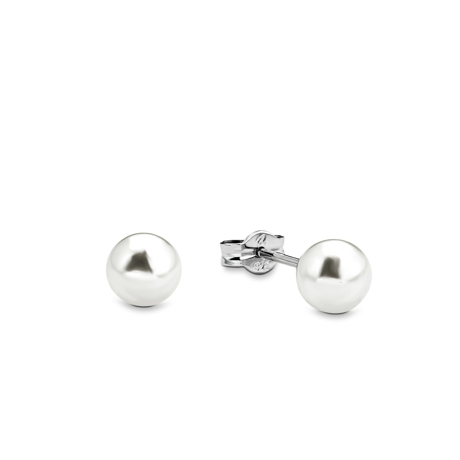 Ohrstecker für Damen, Sterling Silber 925, Wachsperle