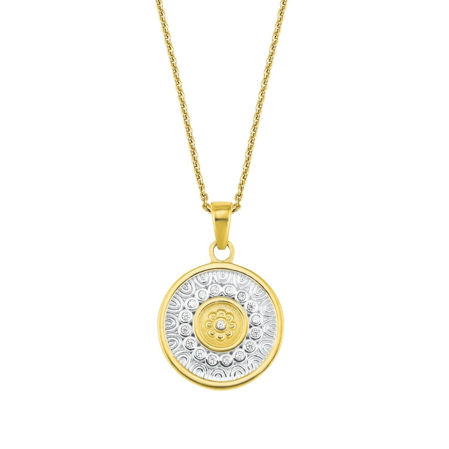 Kette mit Anhänger für Damen, 925 Sterling Silber, Zirkonia synth.