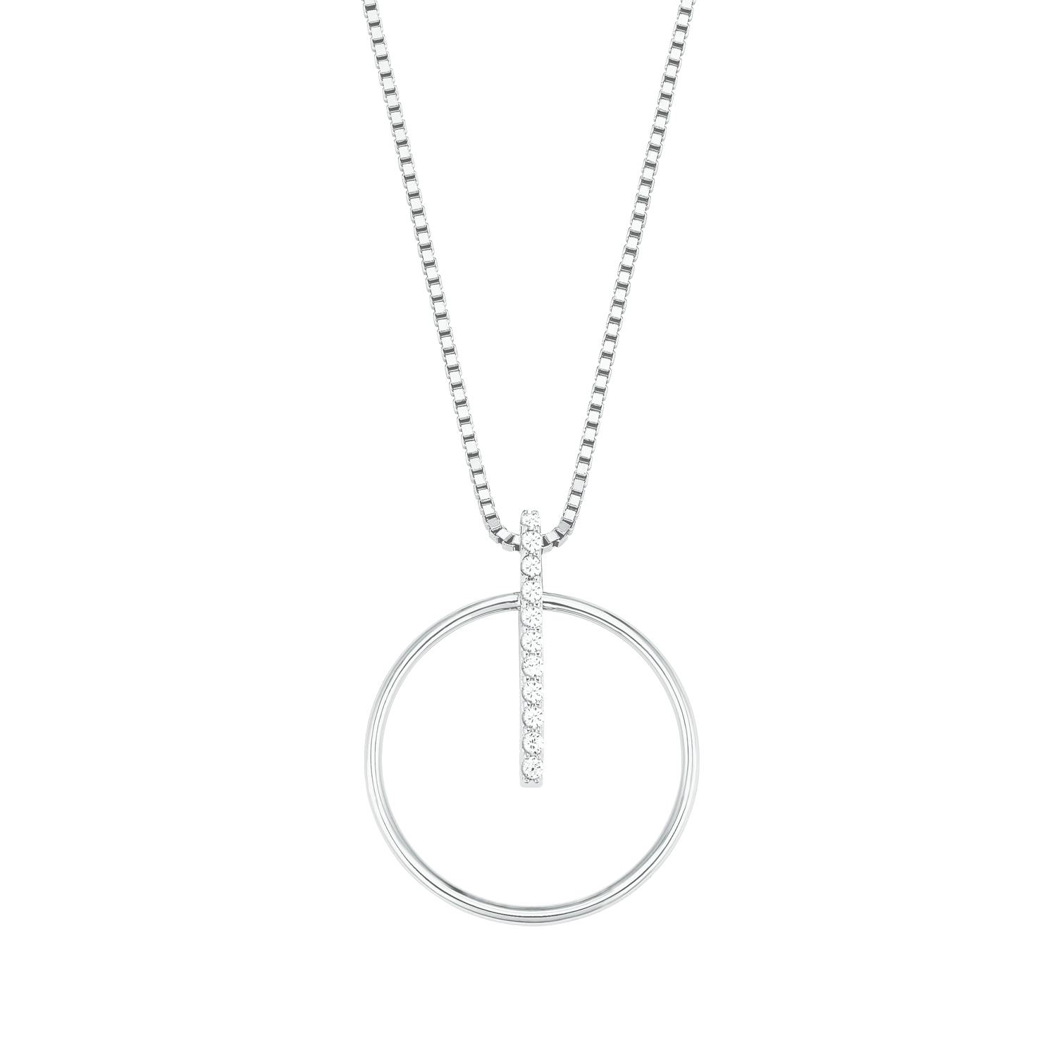 Kette mit Anhänger für Damen, 925 Sterling Silber, Zirkonia synth.