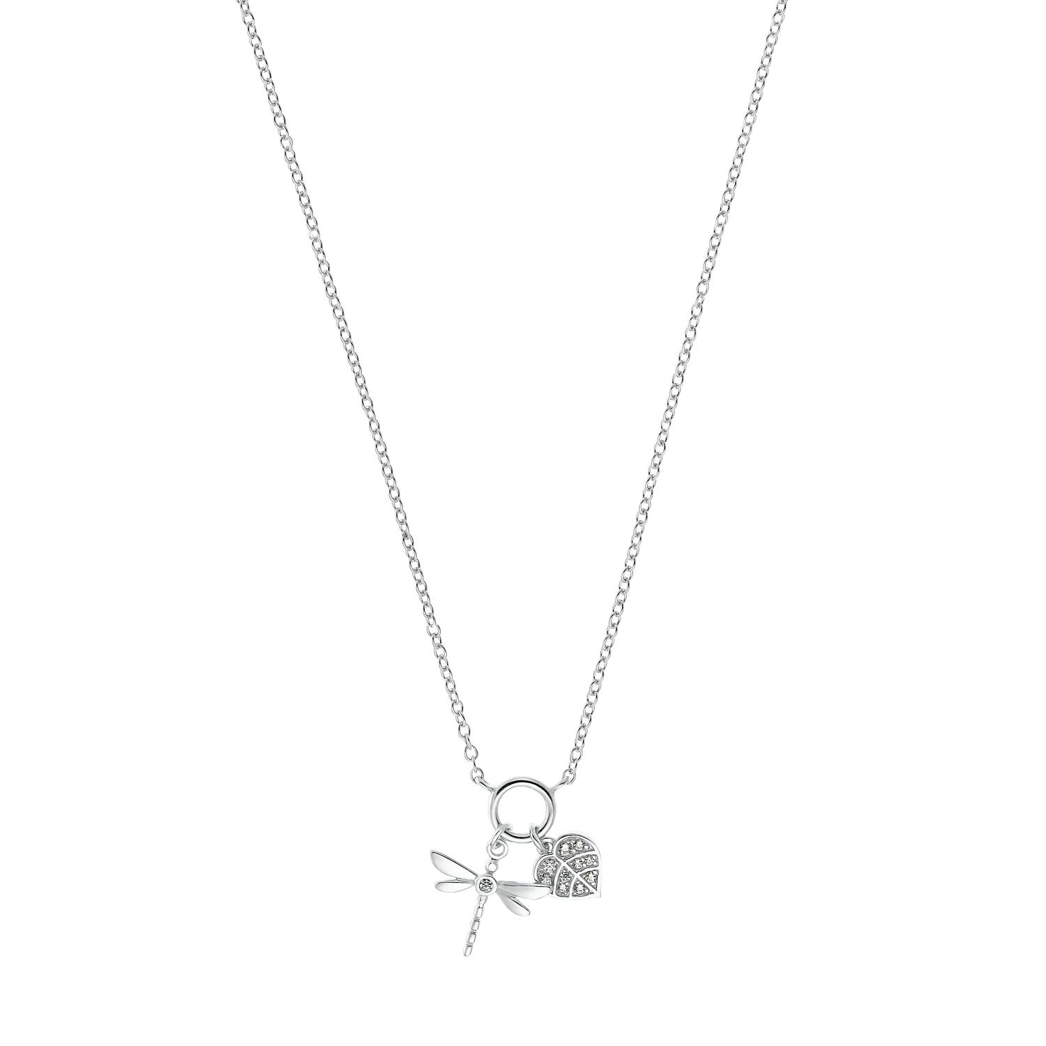 Kette mit Anhänger für Damen, 925 Sterling Silber, Zirkonia synth. | Libelle