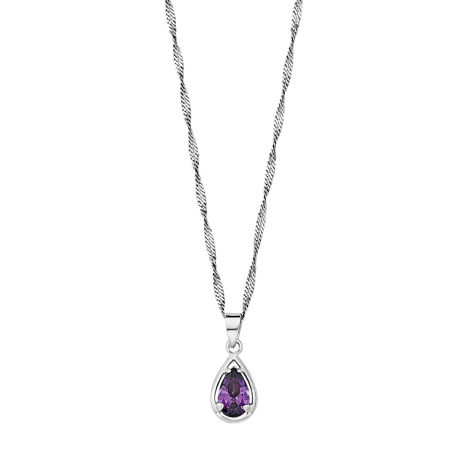 Kette mit Anhänger für Damen, Sterling Silber 925, Zirkonia (synth.)