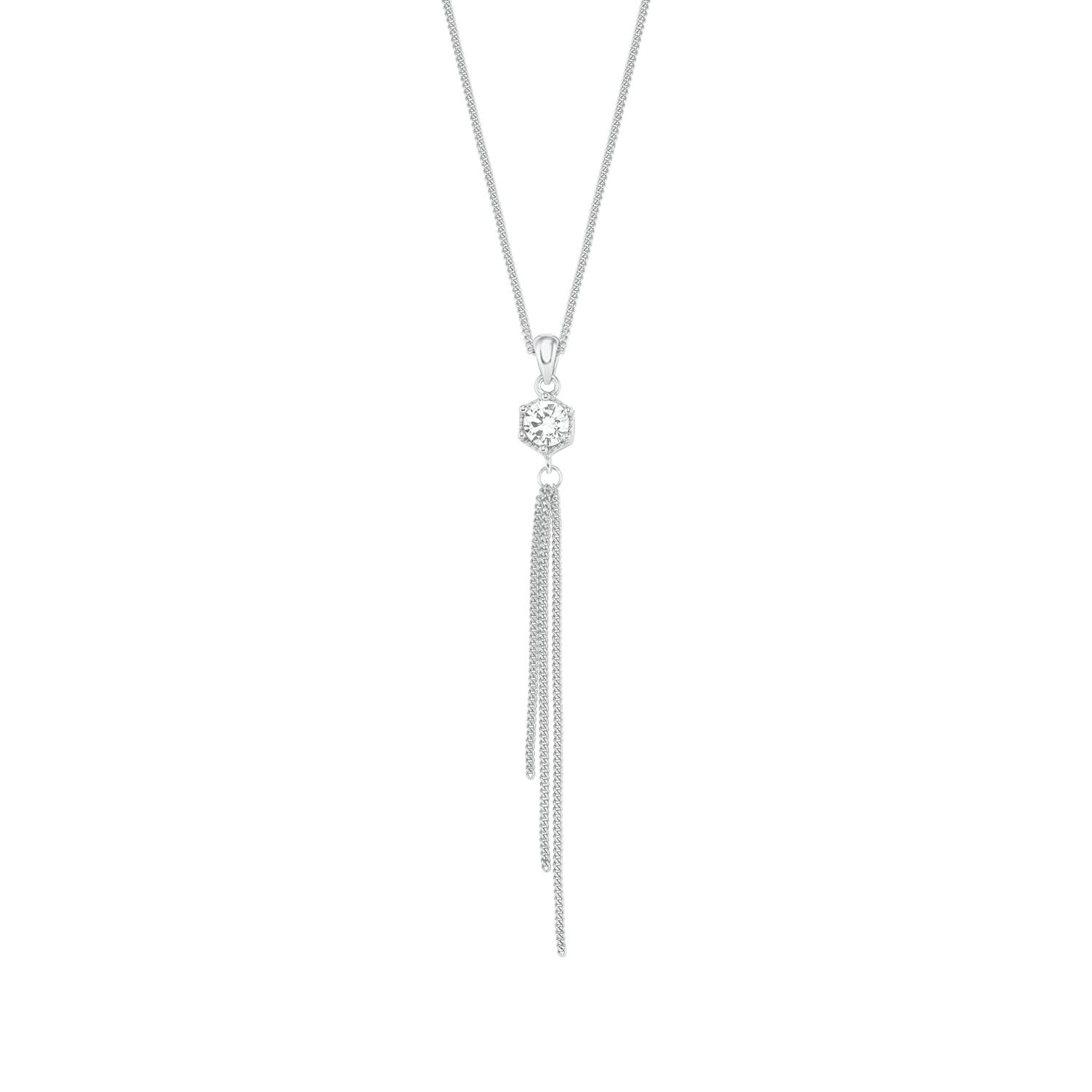 Kette mit Anhänger für Damen, 925 Sterling Silber, Zirkonia synth.