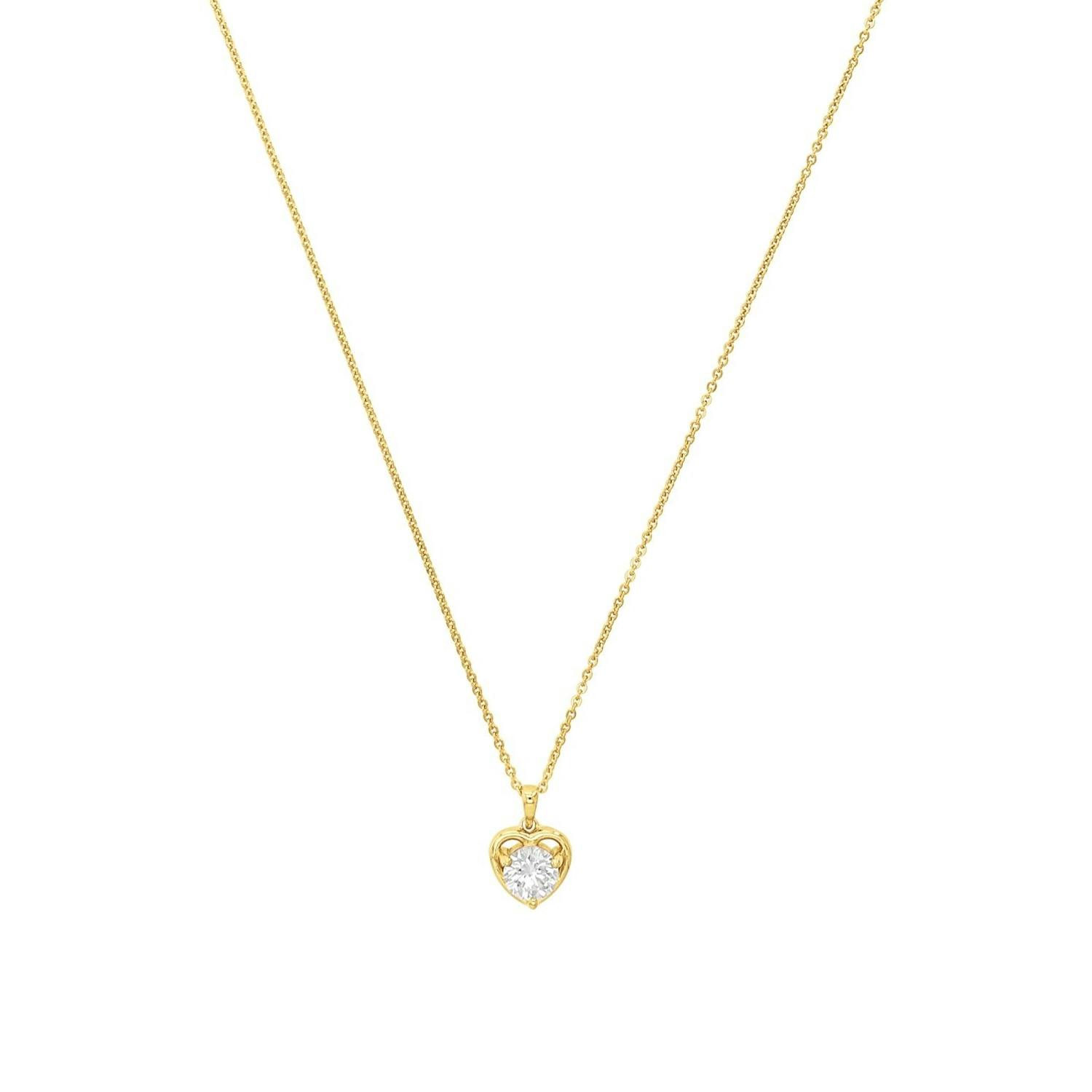Kette mit Anhänger für Damen, 925 Sterling Silber, Zirkonia synth. | Herz