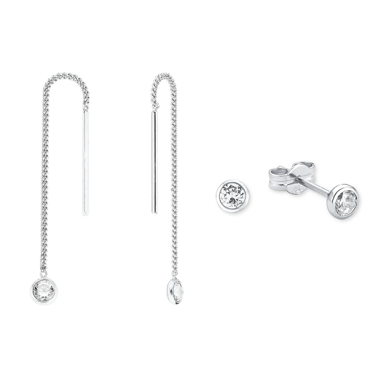 Set für Damen, Sterling Silber 925, Zirkonia (synth.)