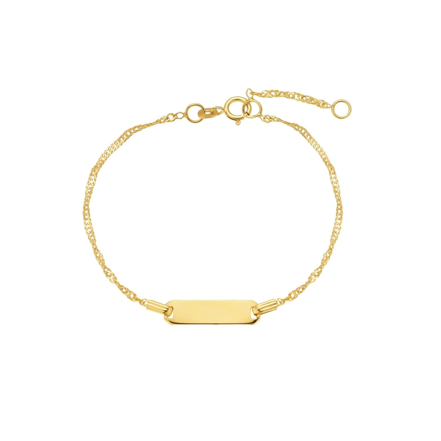 Identarmband für Mädchen, Gold 375, Glas