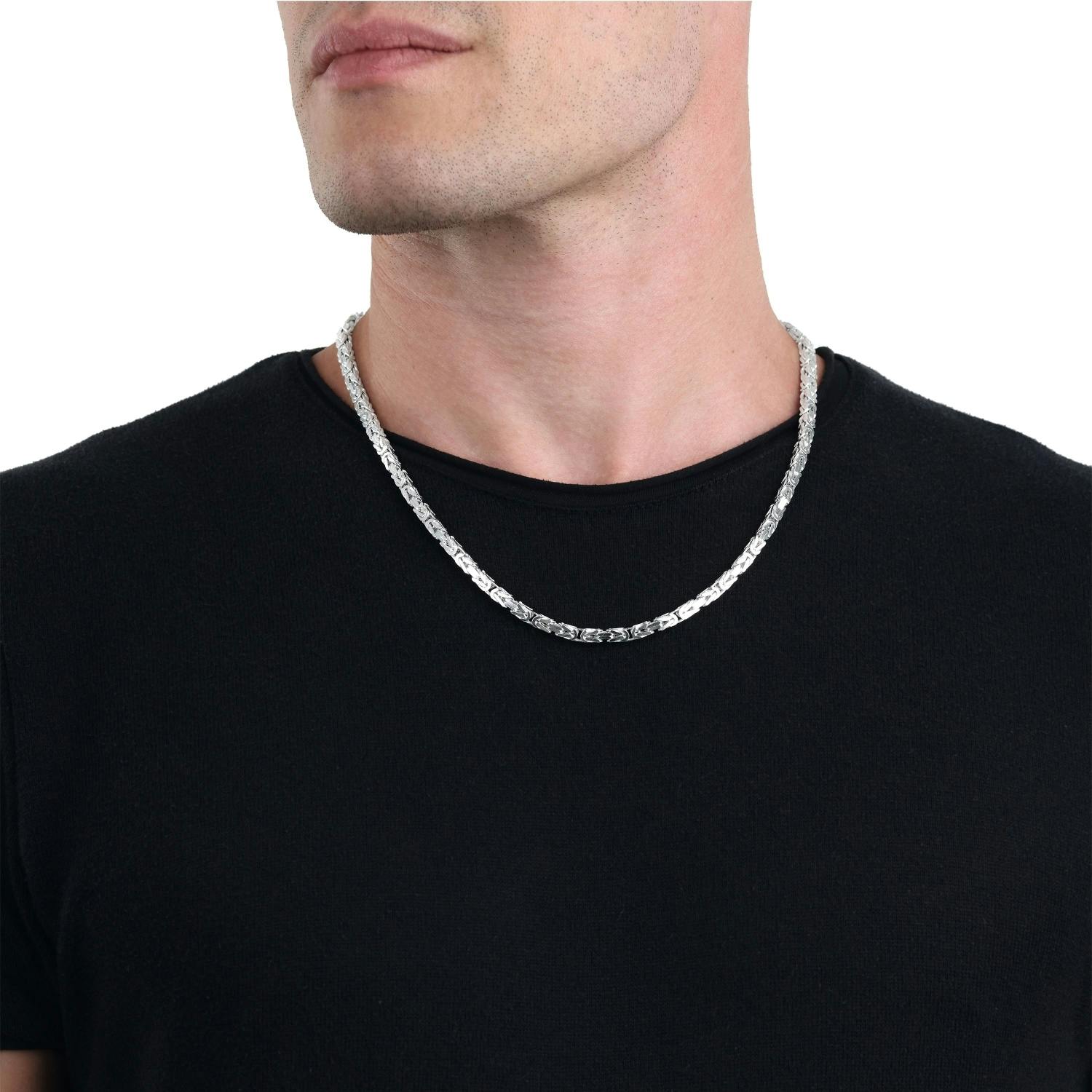 Halskette für Damen und Herren, Unisex, 925 Sterling Silber