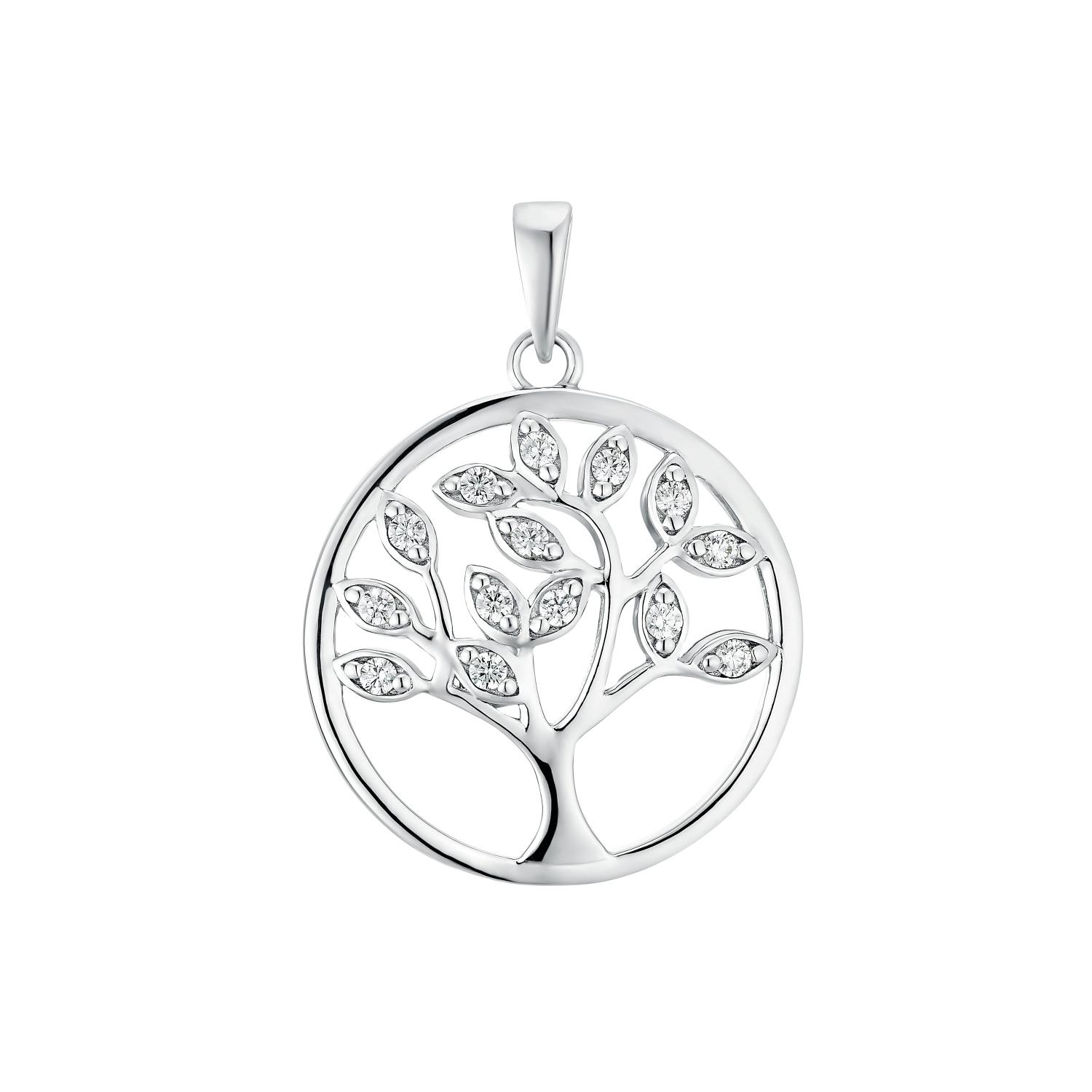 Motivanhänger für Damen, 925 Sterling Silber Zirkonia (synth.) | Lebensbaum