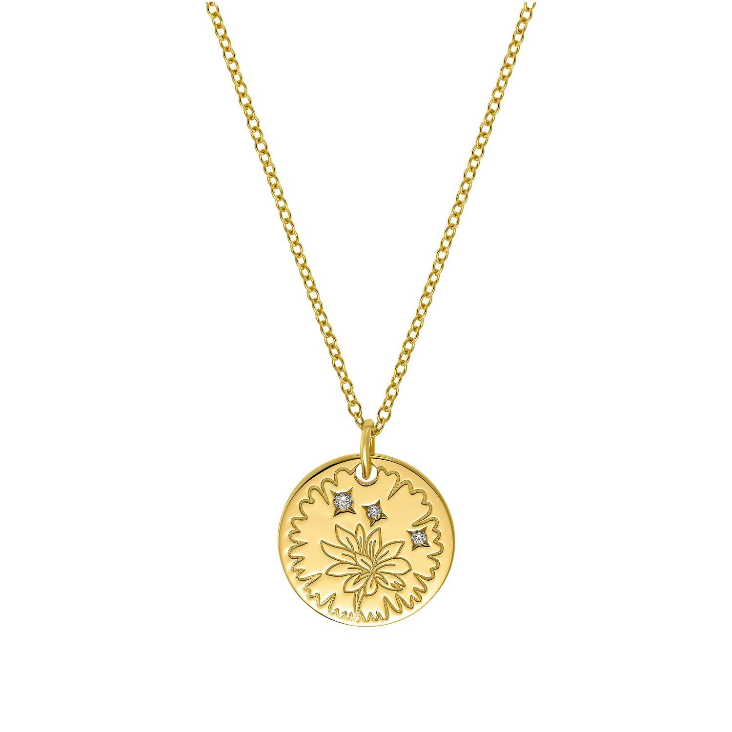 Kette mit Anhänger für Damen, 925 Sterling Silber, Zirkonia synth. | Blume