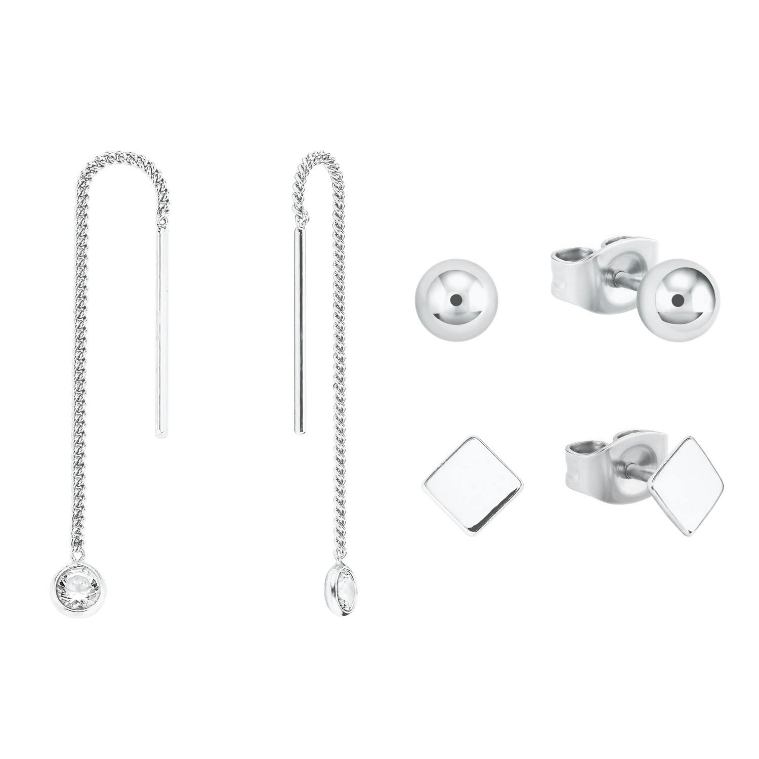 Set für Damen, Sterling Silber 925, Zirkonia (synth.)