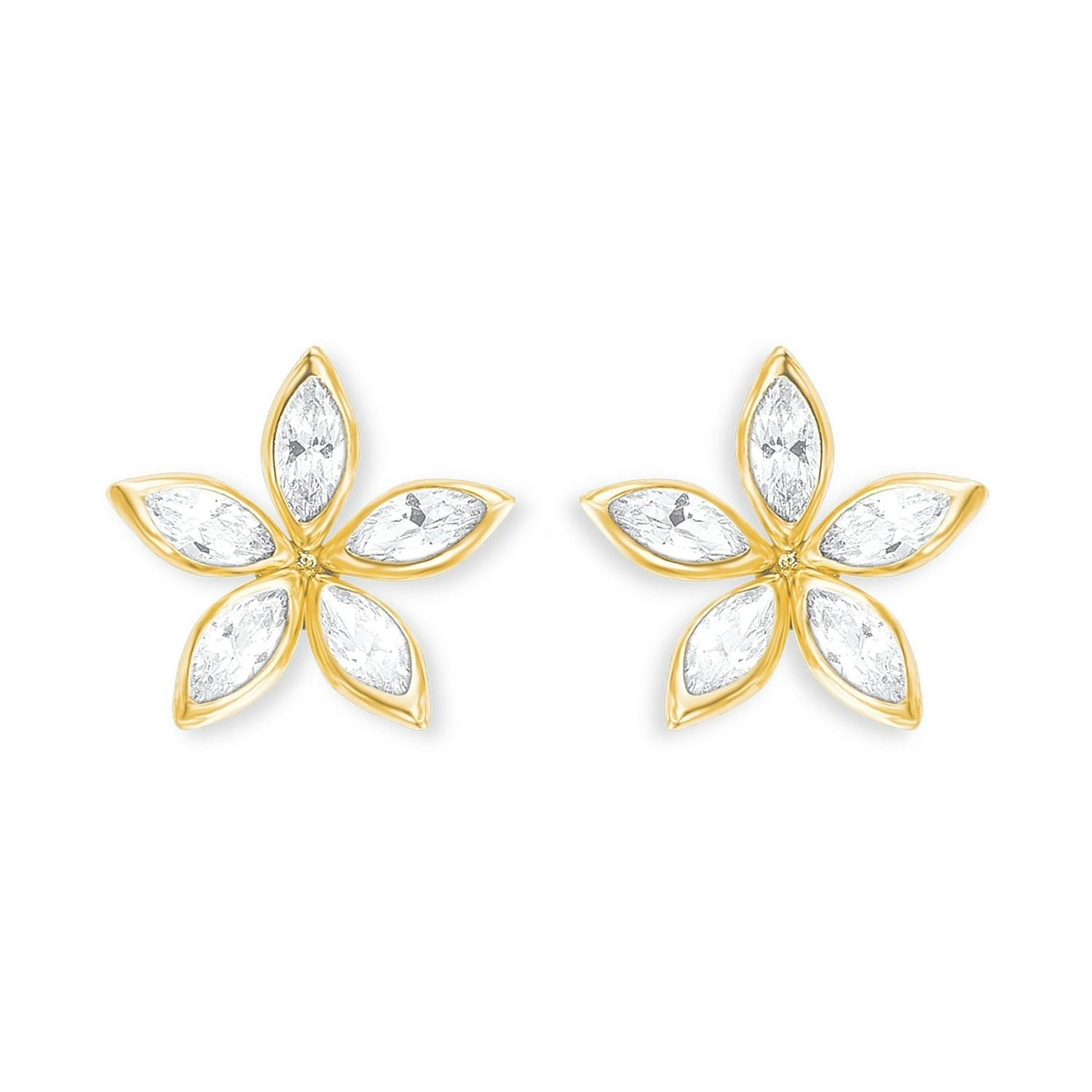 Ohrstecker für Damen, Gold 375, Zirkonia (synth.) Blume Ohrstecker für Damen, Gold 375, Zirkonia (synth.) Blume