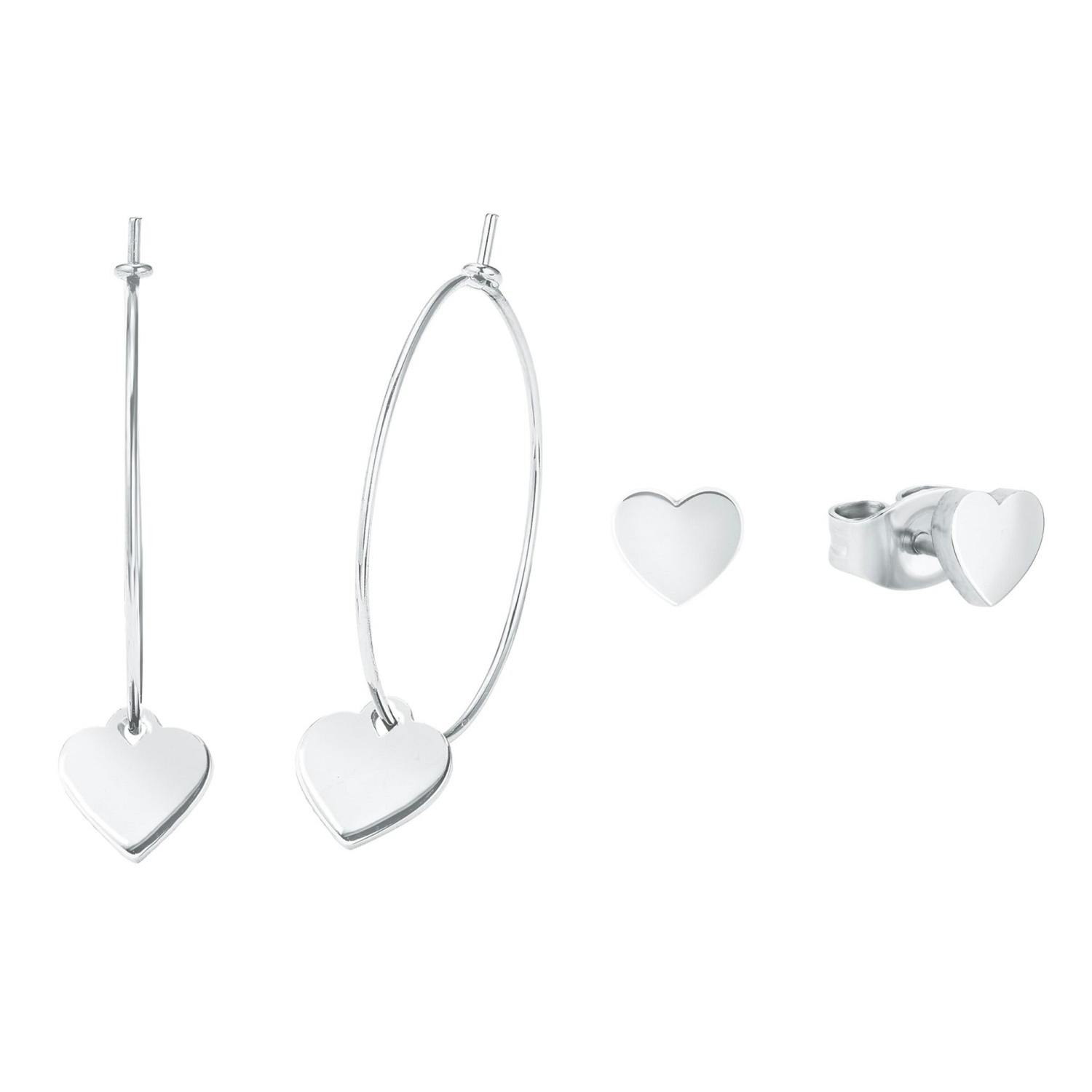 Set für Damen, Edelstahl, Herz