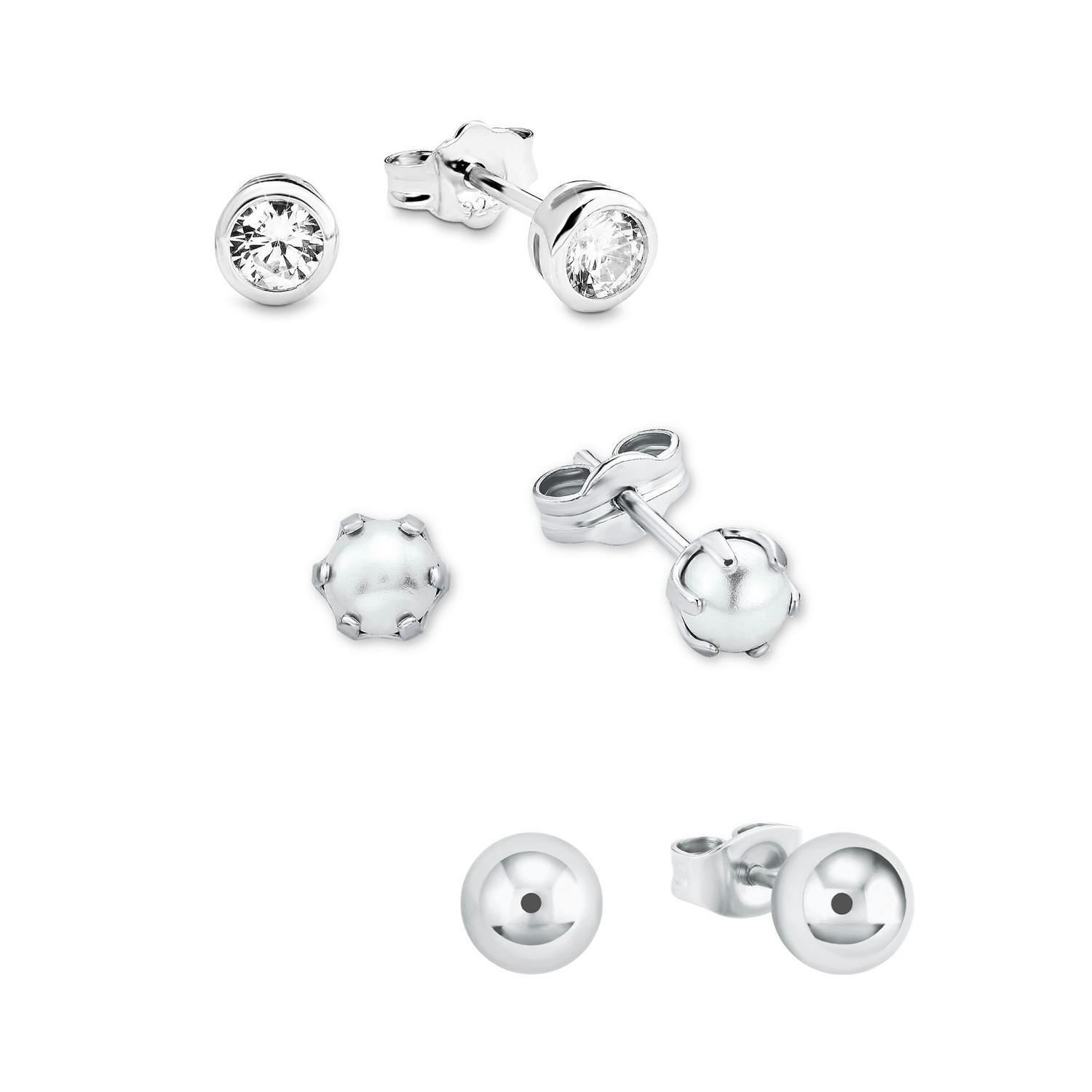 Set für Damen, Sterling Silber 925, Zirkonia (synth.)
